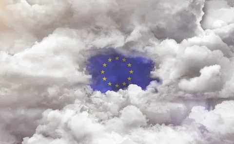Europe, Flag, Waving, Cloud - Sky, Backgrounds