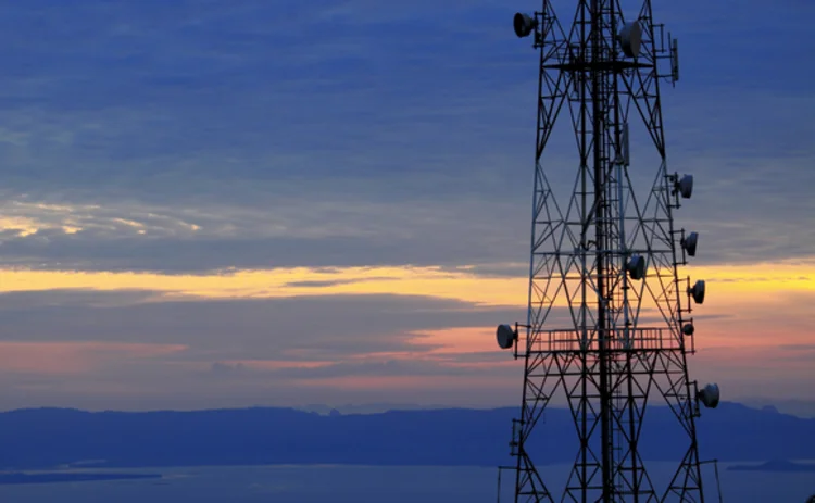 Mobile spectrum antenna against sunset