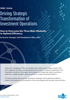 Driving strategic transformation of investment operations